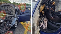 Zapalio se auto, u njemu bila obitelj s djecom