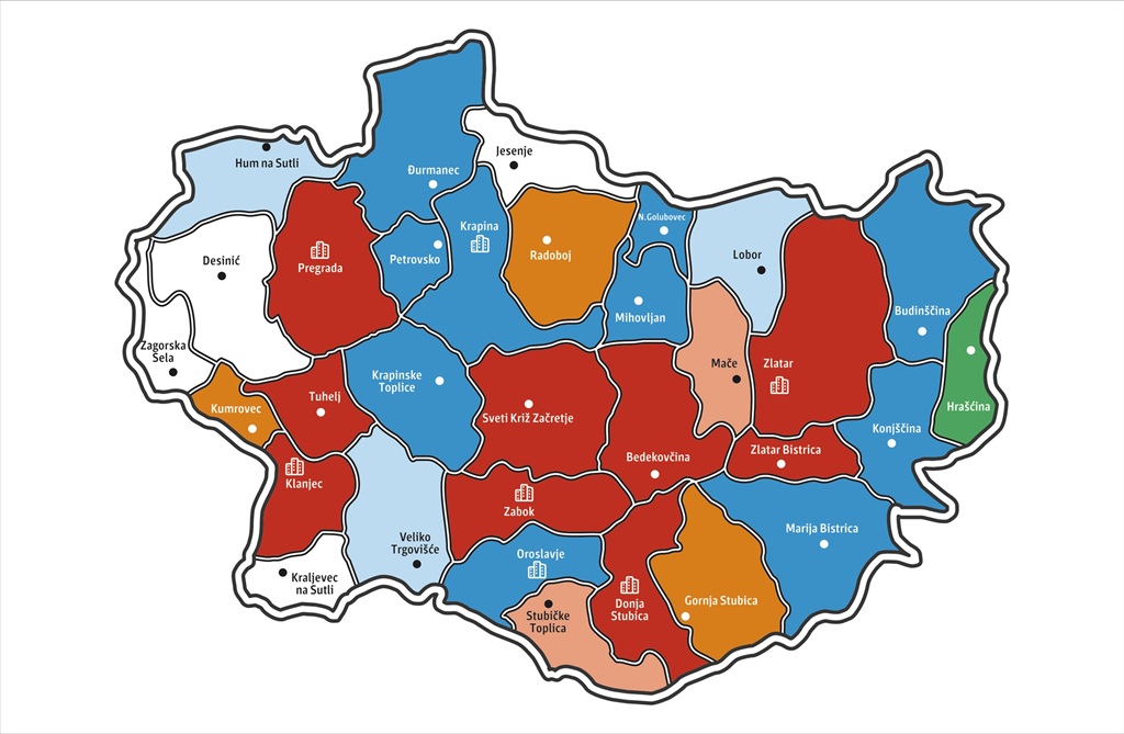 karta zagorske županije Pogledajte kako 'politička karta' Zagorja izgleda sada, nakon  karta zagorske županije