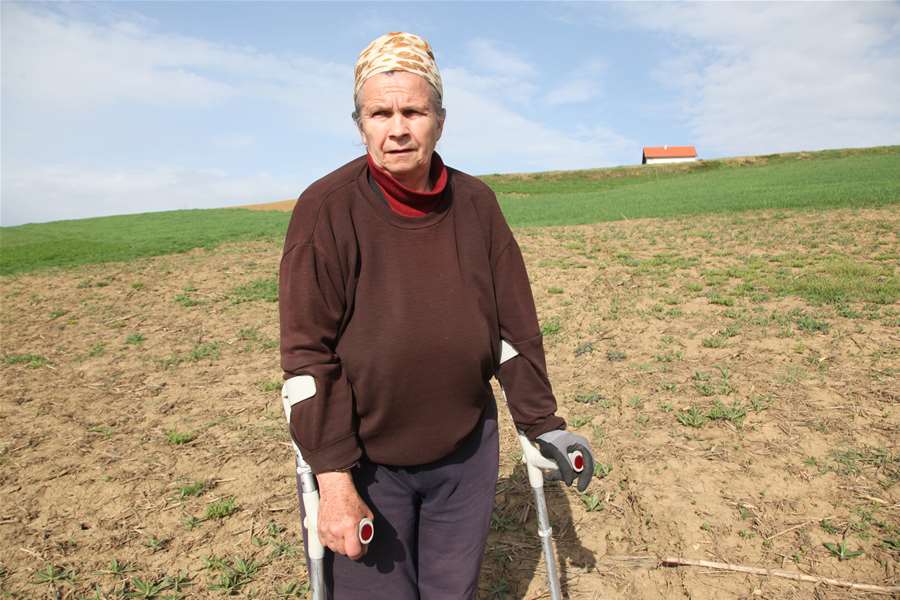 Ana Poslončec na svojoj njivi ima klizište