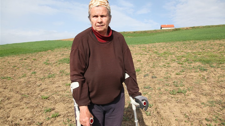 Ana Poslončec na svojoj njivi ima klizište