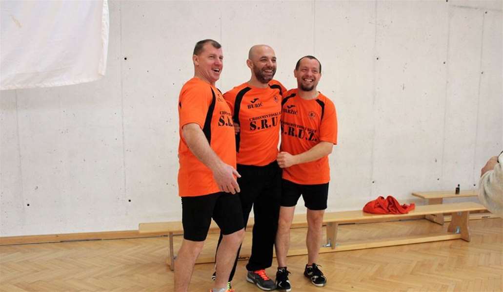 Crossminton ekipa Sportsko rekreativne udruge Zagorje I. Cvetko, R. Burić i K. Varžić