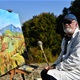 Pod punom slikarskom opremom slikar u svojoj 80. godini došao naslikati ono što mu se oduvijek sviđalo