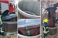 Intervencija Zagorske JVP: Delikventi zapalili podzemni kontejner za papir na zelenom otoku